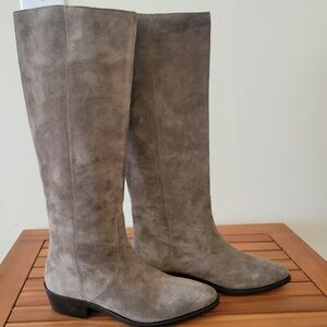 Vero Cuoio Taupe Brown Genuine Suede Tall Boots Size EU 36 US 6